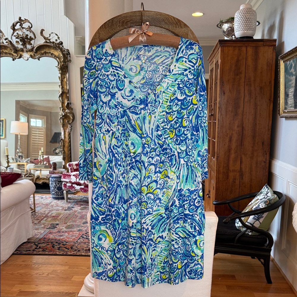 Lilly Pulitzer Blue and Green Cotton Dress